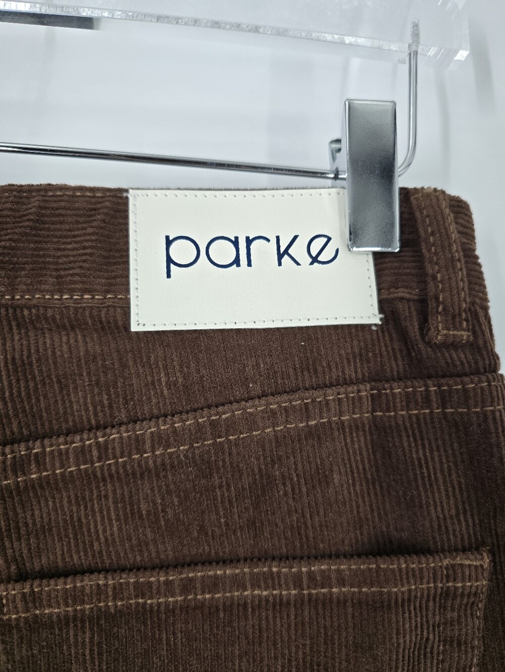 Parke Brown Corduroy Button Fly Straight Leg Pants Size 27 100% Cotton - Picture 4 of 7